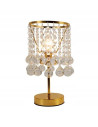 Lampa stołowa glamour LONDON CRYSTAL 40W - złoto/przezroczysta, eleganckie oświetlenie do sypialni, biura i toaletki