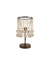 Elegancka lampka nocna LONDON CRYSTAL E14 z kryształkami w czarnym chromie - nowoczesne oświetlenie do wnętrz.