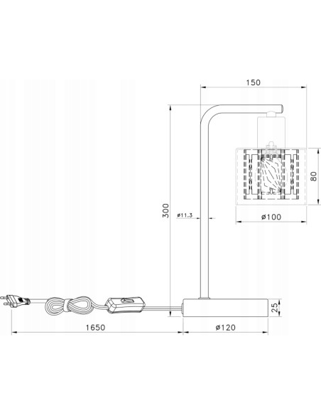 Elegancka lampa stołowa Elmo z chromowanym wykończeniem, 1 punkt E14, wysokość 30 cm - idealna do biura i salonu