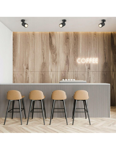 Reflektor sufitowy TORI czarny z regulacją GU10 - nowoczesne oświetlenie do salonu, kuchni i sypialni