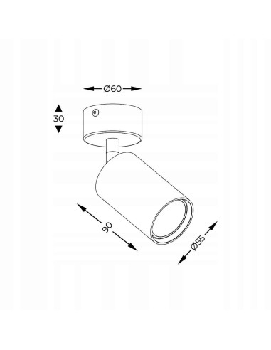 Reflektor sufitowy TORI czarny z regulacją GU10 - nowoczesne oświetlenie do salonu, kuchni i sypialni