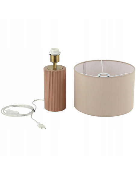 Lampa stołowa Tokio w eleganckim beżu z złotym akcentem E27 - luksusowe oświetlenie do każdego wnętrza