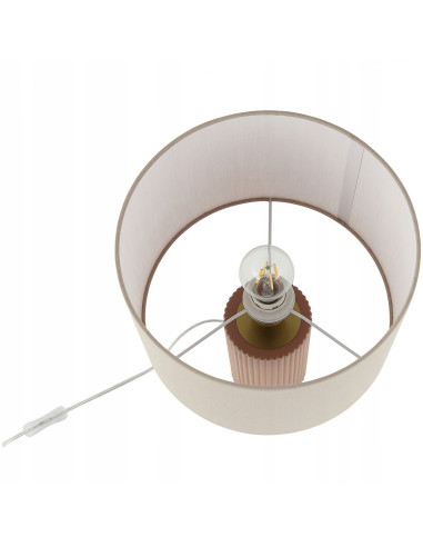 Lampa stołowa Tokio w eleganckim beżu z złotym akcentem E27 - luksusowe oświetlenie do każdego wnętrza