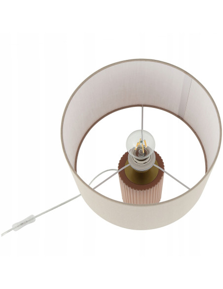 Lampa stołowa Tokio w eleganckim beżu z złotym akcentem E27 - luksusowe oświetlenie do każdego wnętrza