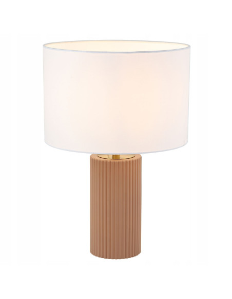 Lampa stołowa Tokio w eleganckim beżu z złotym akcentem E27 - luksusowe oświetlenie do każdego wnętrza