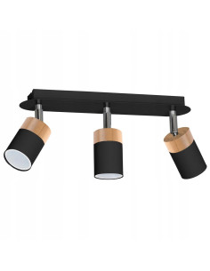 Minimalistyczny Reflektorek Sufitowy JOKER w Kolorze Czarnym - Elegancki LED z 3 Punkty Świetlnymi do Wnętrz