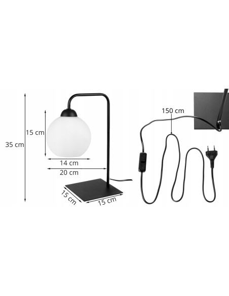 Lampa stojąca ELIZA z nowoczesnym designem, idealna do sypialni, salonu i gabinetu w czerni i bieli.