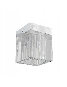Lampa sufitowa Cubo Claro G9 - elegancki plafon minimalistyczny z metalowo-szklanej konstrukcji w srebrnym kolorze