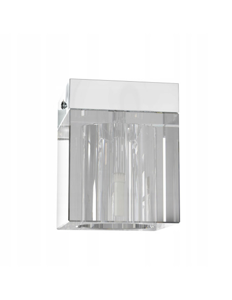 Lampa sufitowa Cubo Claro G9 - elegancki plafon minimalistyczny z metalowo-szklanej konstrukcji w srebrnym kolorze