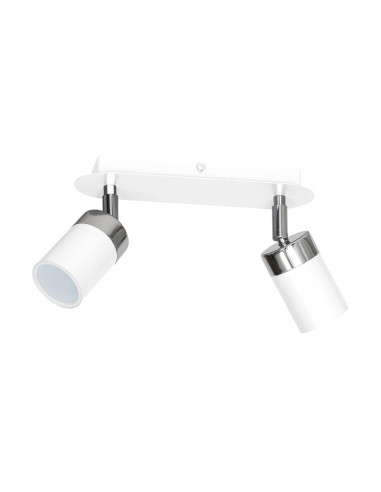 Kinkiet JOKER Double - Lampa Glamour w Chromie i Bieli od MiLAGRO do Eleganckich Wnętrz