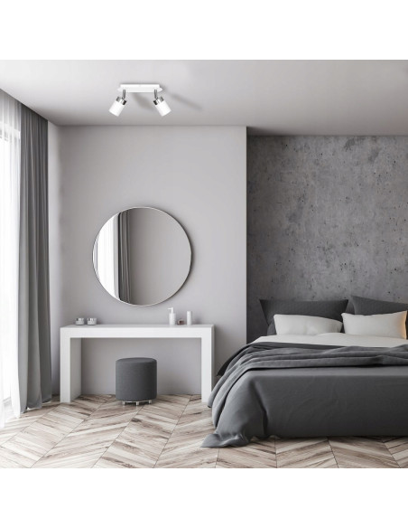 Kinkiet JOKER Double - Lampa Glamour w Chromie i Bieli od MiLAGRO do Eleganckich Wnętrz