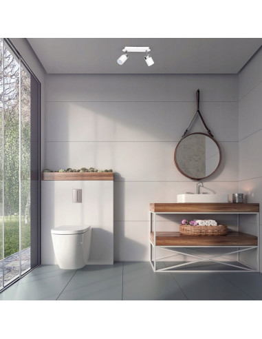 Kinkiet JOKER Double - Lampa Glamour w Chromie i Bieli od MiLAGRO do Eleganckich Wnętrz