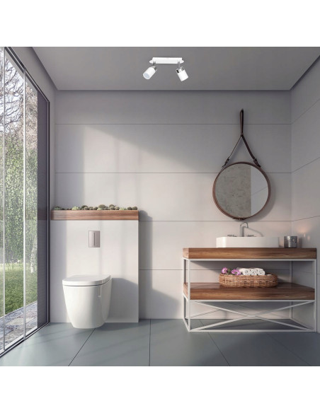 Kinkiet JOKER Double - Lampa Glamour w Chromie i Bieli od MiLAGRO do Eleganckich Wnętrz