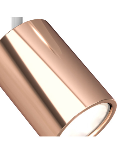 Lampa Cylindryczna Kika Track Bianco/Różowe Złoto - Elegancki Plafon Nowoczesny do Wnętrz