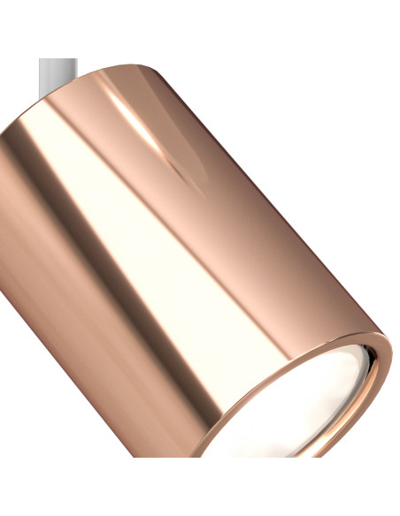 Lampa Cylindryczna Kika Track Bianco/Różowe Złoto - Elegancki Plafon Nowoczesny do Wnętrz