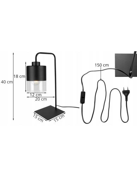 Lampa biurkowa ROMA E27 z eleganckim zakrzywionym ramieniem – nowoczesne oświetlenie do minimalistycznych wnętrz
