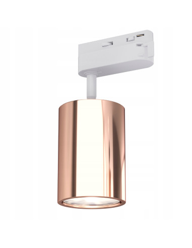 Lampa Cylindryczna Kika Track Bianco/Różowe Złoto - Elegancki Plafon Nowoczesny do Wnętrz