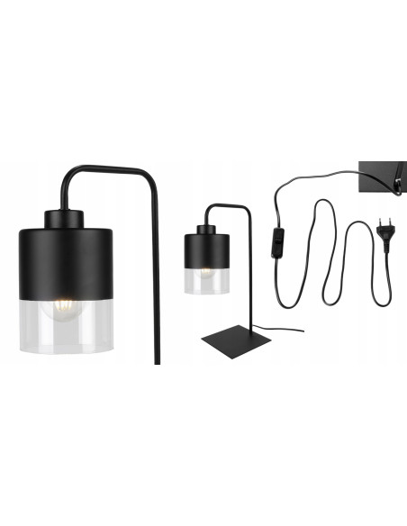 Lampa biurkowa ROMA E27 z eleganckim zakrzywionym ramieniem – nowoczesne oświetlenie do minimalistycznych wnętrz