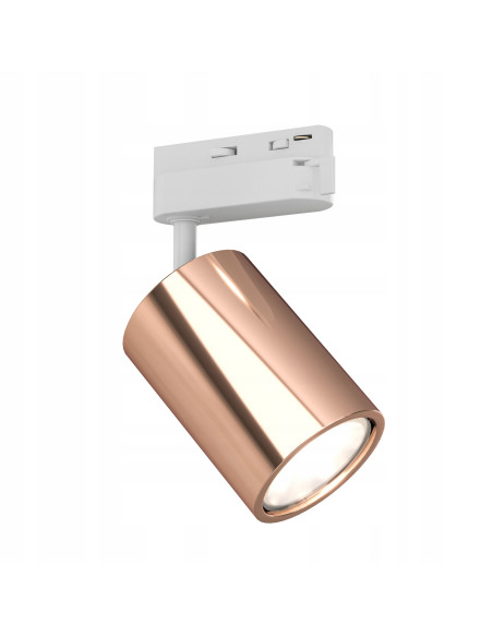 Lampa Cylindryczna Kika Track Bianco/Różowe Złoto - Elegancki Plafon Nowoczesny do Wnętrz