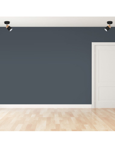 Lampa biurkowa skandynawska Joker Black Wood, elegancki design z metalowymi i drewnianymi akcentami, MiLAGRO