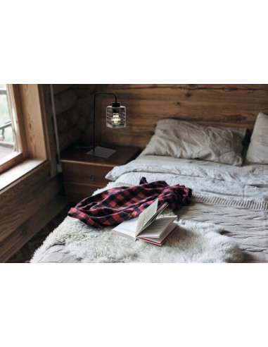 Lampa stołowa Helix z dekoracyjnym szkłem - elegancki element oświetleniowy do nowoczesnych wnętrz