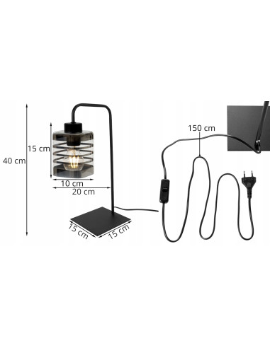 Lampa stołowa Helix z dekoracyjnym szkłem - elegancki element oświetleniowy do nowoczesnych wnętrz