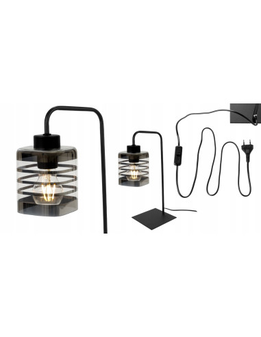 Lampa stołowa Helix z dekoracyjnym szkłem - elegancki element oświetleniowy do nowoczesnych wnętrz