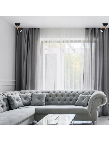 Lampa biurkowa skandynawska Joker Black Wood, elegancki design z metalowymi i drewnianymi akcentami, MiLAGRO