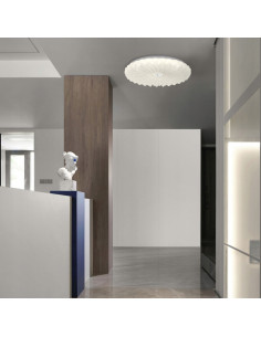 Plafon LED Zivora 40 cm - nowoczesne oświetlenie sufitowe w kształcie kwiatka, 4000K, 23W, biały, idealny do dużych wnętrz. 2