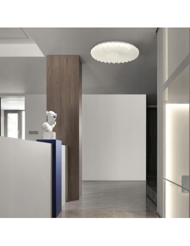 Plafon LED Zivora 40 cm - nowoczesne oświetlenie sufitowe w kształcie kwiatka, 4000K, 23W, biały, idealny do dużych wnętrz.