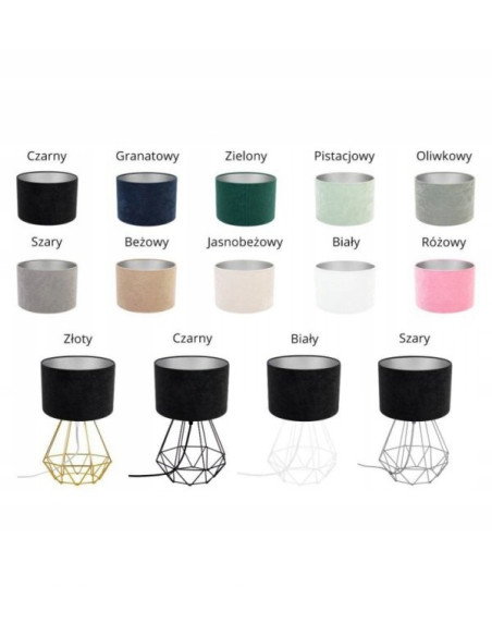 Lampa nocna MEDIOLAN z eleganckim abażurem i srebrnym wnętrzem - stylowe oświetlenie do nowoczesnych wnętrz