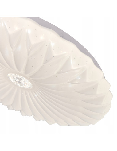 Plafon LED Zivora 40 cm - nowoczesne oświetlenie sufitowe w kształcie kwiatka, 4000K, 23W, biały, idealny do dużych wnętrz.