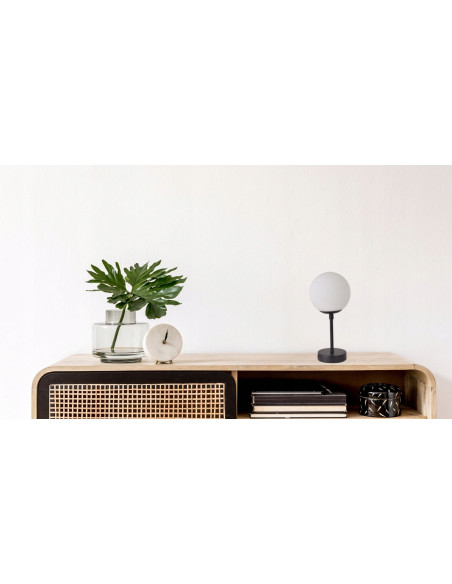 Lampa biurkowa DORADO – nowoczesne oświetlenie z metalowym stelażem i szklanym kloszem do biura i gabinetu.