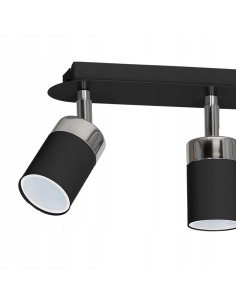 Nowoczesna lampa sufitowa JOKER w czerni z trzema regulowanymi reflektorami do sypialni i holu 2