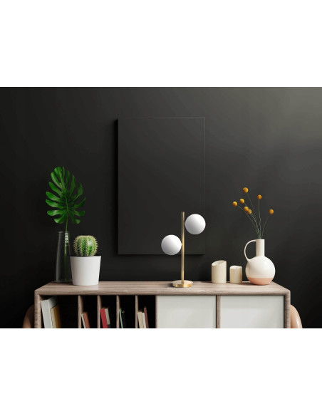 Lampa biurkowa DORADO z regulacją, czarny stelaż, eleganckie białe klosze, nowoczesna, 2 źródła światła G9