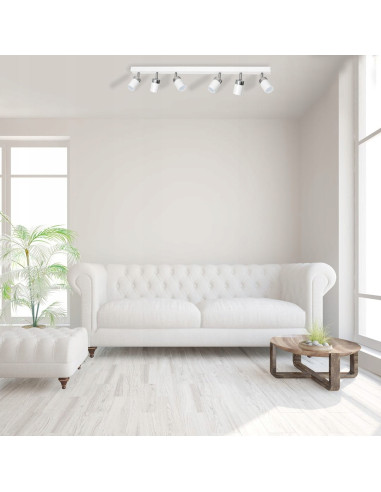 Lampa sufitowa JOKER z 6 reflektorami na białej listwie, industrialny design, Eko-Light, dla nowoczesnych wnętrz