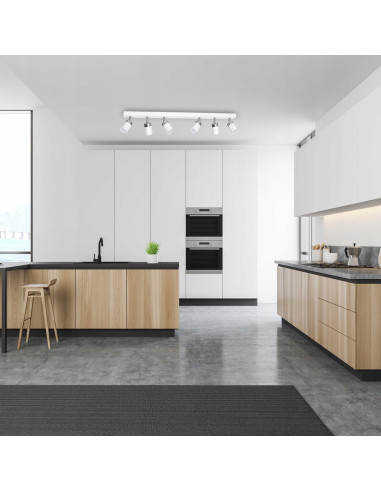 Lampa sufitowa JOKER z 6 reflektorami na białej listwie, industrialny design, Eko-Light, dla nowoczesnych wnętrz