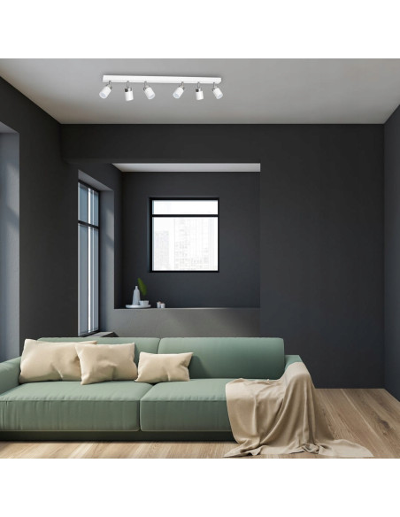 Lampa sufitowa JOKER z 6 reflektorami na białej listwie, industrialny design, Eko-Light, dla nowoczesnych wnętrz