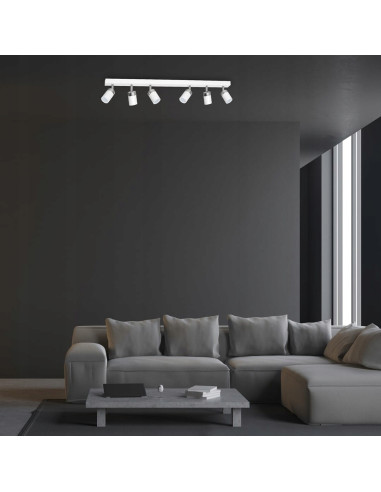 Lampa sufitowa JOKER z 6 reflektorami na białej listwie, industrialny design, Eko-Light, dla nowoczesnych wnętrz