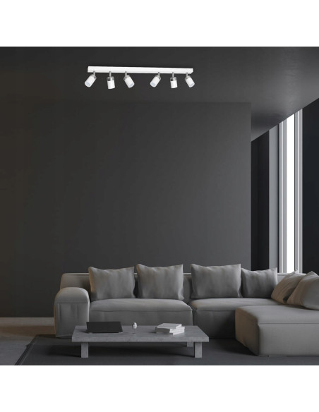 Lampa sufitowa JOKER z 6 reflektorami na białej listwie, industrialny design, Eko-Light, dla nowoczesnych wnętrz