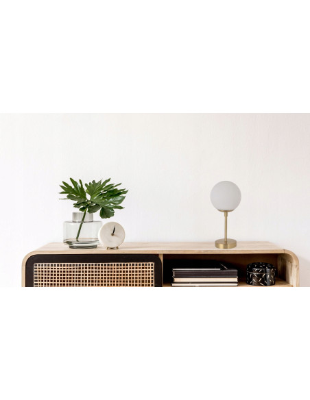 Lampa biurkowa Dorado - elegancka lampa w stylu retro z białym kloszem, idealna do biura i pokoju dziecięcego