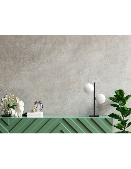 Lampa stojąca DORADO z podwójnym kloszem, eleganckie złote wykończenie, 45 cm - idealna do biura i salonu