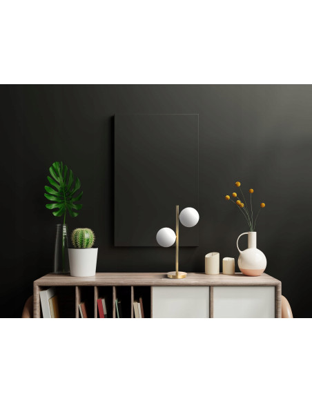 Lampa stojąca DORADO z podwójnym kloszem, eleganckie złote wykończenie, 45 cm - idealna do biura i salonu