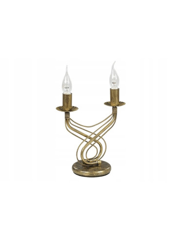 Lampa biurkowa TORI w stylu barokowym - elegancka lampa stołowa w odcieniach złota i bieli do gabinetu i sypialni.