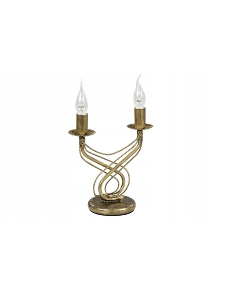 Lampa biurkowa TORI w stylu barokowym - elegancka lampa stołowa w odcieniach złota i bieli do gabinetu i sypialni.