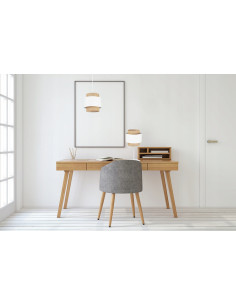 Nowoczesna lampa biurkowa Boho z rattanu, regulowana wysokość, E27, biała i beżowa, do sypialni i biura 2