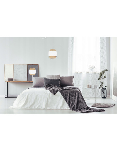 Nowoczesna lampa biurkowa Boho z rattanu, regulowana wysokość, E27, biała i beżowa, do sypialni i biura