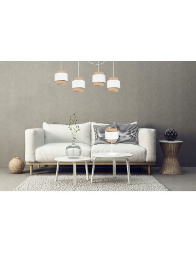 Nowoczesna lampa biurkowa Boho z rattanu, regulowana wysokość, E27, biała i beżowa, do sypialni i biura