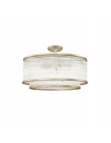Lampa sufitowa SERGIO w złocie z kryształami – nowoczesny plafon do eleganckich wnętrz marki Zuma Line