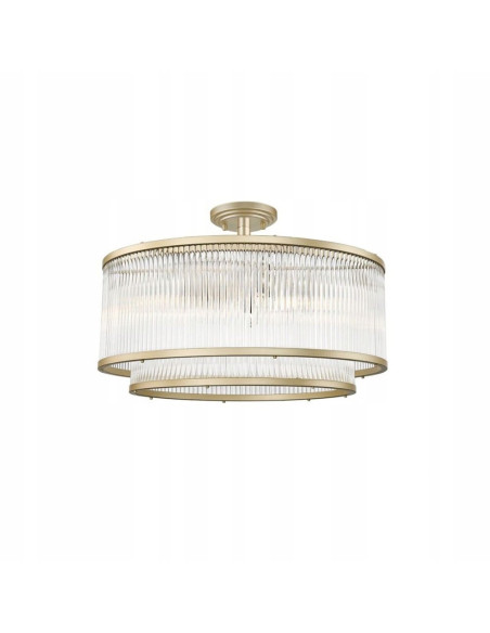 Lampa sufitowa SERGIO w złocie z kryształami – nowoczesny plafon do eleganckich wnętrz marki Zuma Line